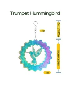 1pc Hummingbird Decoration Hanging Ornament, 3D Wind Chime, Sun Catcher, 3D Colorful Hanging Decor, Yard Decoration, Hummingbird Hanging Spinner, Owl Hanging Decor, Turtle Hanging Decor, Butterfly Hanging Decor, 3D Stainless Steel Hanging, Metal Bird Wind Spinner For Home, Garden, Yard Decoration - Multicolor - View 16