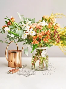 Flower Arrangement Holder Wire Flower Twist Reuseable Floral Frogs For Arrangements Metal Floral Grid For Vase Flower Lid Arranger Floral Plant Stems Bouquets Fixation 4/5/6Inch Gifts Birthday Graduation