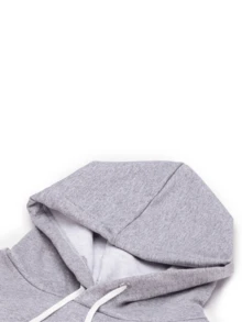 Moletom Canguru Unissex Estampado Limited Edition Blusa de Frio Outono/Inverno Frase Estilo Casual Básico - Cinza - Visão 2