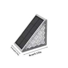 6pcs 13LED Warm Light, Solar Light, Courtyard Light, Outdoor Garden Waterproof Light, Solar Stair Light, Step Light, Fence Light, Terrace Light, Terrace Light, Suitable For Villa, Garden, Terrace And Courtyard Decoration