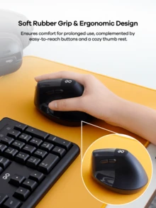 FANTECH 人体工学鼠标，可充电蓝牙无线垂直鼠标静音开关 2.4GHz 或蓝牙兼容 Windows 7 或更高版本、OS 10.11 或更高版本 - 彩色 - 查看 6