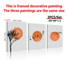 3pcs Canvas Art Print, Modern Wall Arts, Posters Wall Art Set, Abstract Art, Burnt Orange Home Decor - Canvas Material (Optional Frame) - Multicolor - View 5