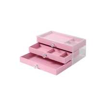 Organizador de joyería de acrílico de 3 niveles, cajones forrados de terciopelo premium, estuche de exhibición transparente, almacenamiento elegante para aretes, anillos, collares y pulseras, regalo perfecto para el día de San Valentín, el día de la madre, cumpleaños y Navidad