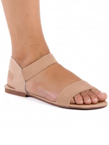 Women's Flat Sandals Casual Black Comfort Beach Fashion Everyday Elastic Donna Paula Shoes - 裸體 - 查看 6