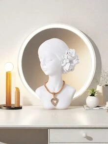 Girl Resin Sculpture Desktop Orenment Creative Crafts Gift Beautiful Girl Character Statue Home Decor - Multicolor - View 8