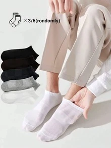 3/6 Pairs Of Waist Reinforced Anti Slip Socks, White Socks, Black Socks, Fabric Women's Ankle Socks, Crew Sports Socks, Women's Socks, Soft Women's Ankle Socks, Regular Women's Ankle Socks, And Daily Socks - Multicolor - View 11
