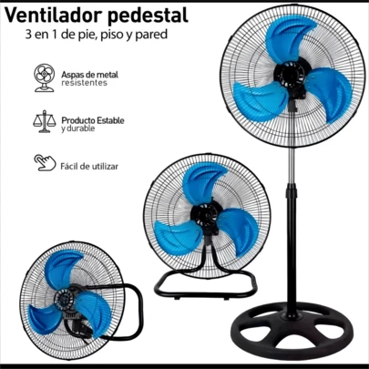 Ventilador Atma 18'' 3 En 1 Aspas de aluminio, silencioso de 3 velocidades