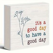 Inspirational Quote Desk Decor - 1pc Foam PVC Square Plaque With Stem & Leaf Design, Colorful Motivational Phrases For Home, Office, Garden - Perfect Gift For Family & Friends - Multicolor - View 2
