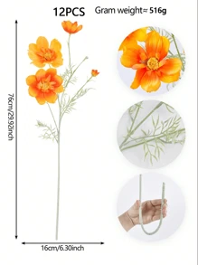 1PC/6PCS/12PCS 29.92Inch Artificial Flower Fake Daisy Flower UV Resistant Artificial Plant Used For Outdoor Room Office Wedding Decoration,Fall Decor,Autumn