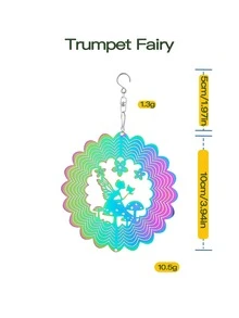 1pc Hummingbird Decoration Hanging Ornament, 3D Wind Chime, Sun Catcher, 3D Colorful Hanging Decor, Yard Decoration, Hummingbird Hanging Spinner, Owl Hanging Decor, Turtle Hanging Decor, Butterfly Hanging Decor, 3D Stainless Steel Hanging, Metal Bird Wind Spinner For Home, Garden, Yard Decoration - Multicolor - View 11