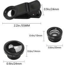 Lente universal para smartphone en negro, compatible con iOS y Android, diseño 2 en 1, súper gran angular y macro, HD, con clip, lente gran angular de 37 mm y lente macro súper de 12.5X, 0.45X HD, calidad profesional, mejora tu experiencia fotográfica en smartphone. (Algunos accesorios se envían al azar) Compatible con iPhone y teléfonos Android, ideal para vacaciones de verano, viajes y fotografía creativa. - Multicolor - Ver 4