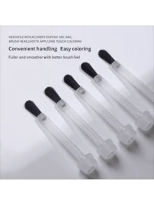 50Pcs/Box Gel Nail Polish Glue Brush, Round Head Nail Brush, Replacement Nail Art Brush Liquid Applicators Manicure Tools - White - View 6