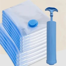 Jumbo Vacuum Storage Bag 40"X60" With Manual Pump, Airtight Compression, Dust & Moisture Proof, Zipper Closure, No Electricity Needed, For Clothes, Bedding, Dorm & Moving - Multicolor - View 10