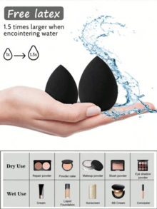 6pcs/Set Makeup Sponge Blenders Set, Including Liquid, Cream And Powder Foundation Blender Sponges, Black Makeup Sponges, Latex-Free Wet & Dry Use Foundation Blenders Suitable For All Skin Types,Makeup,Cheap,Room Decor,Vanity,Travel,Bedroom,Makeup Accessories,Puff,Makeup Blender,Powder Puff,Makeup Sponge,Cheap,Stocking Stuffers,Makeup,Makeup Tools,Cheap Stuff,Gifts,Gifts For Women,Christmas Gifts,Giveaways,Travel,Cheap Stuff,Travel Essential - Black - View 8