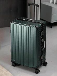 硬壳行李箱带万向轮，铝制框架，静音，20英寸短途旅行行李箱，大容量，防刮，26英寸旅行箱，适合男士、女士、学生