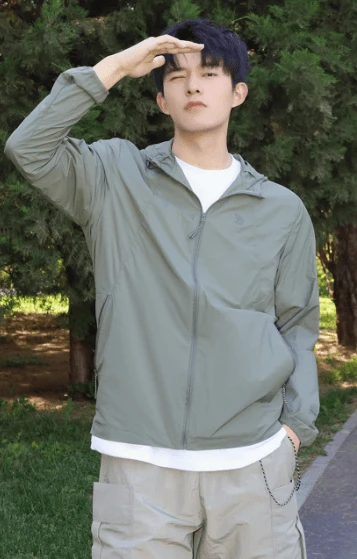 CAMEL CROWN Men's Sun Protection Clothing, Light And Thin Sun Protection Summer Breathable Anti-Ultraviolet Outdoor Ice Silk Cool Sun Protection Clothing