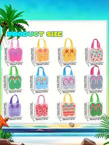 24 bolsas de regalo no tejidas con forma de chanclas para playa, bolsas de poliéster de alta calidad, impermeables, para llevar a mano, para eventos y fiestas, con cordón, para viajes y almacenamiento. - Multicolor - Ver 3