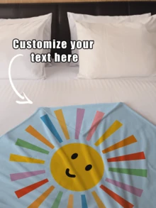 1pc Customized Text Blanket, Personalized Flannel Blanket With Text, Mother's Day Gift For Mom, Father's Day Gift For Dad, Bedding Blanket, Customized Personal Family Blanket With Name - Multicolor - View 6