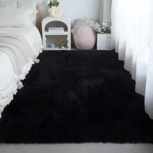 1PC Rugs For Living Room Black Fluffy Fluffy Shaggy Fuzzy Area Rug Carpets For Bedroom Shag Plush Soft Kids Home Decor Aesthetic, Room Decor