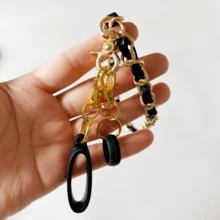 1 Set Smoking Accessory Anti-Lost Kit, Including 1 Metal Wrapped PU Leather Wrist Chain, 2 Different Size Silicone Lanyards, Smoking Accessories, Cigarette Storage, Cigarette Holder Case - Black - View 3