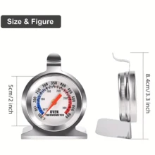1pc Oven/Oven Thermometer, Range 50-300°C/100-600°F. 430 Stainless Steel Material, High-Temperature Resistant Glass, Auto Sensing, Precise Temperature Measurement. Suitable For Kitchen, Cooking, Baking. Essential Tool For Kitchen Baking, Kitchen Accessory.