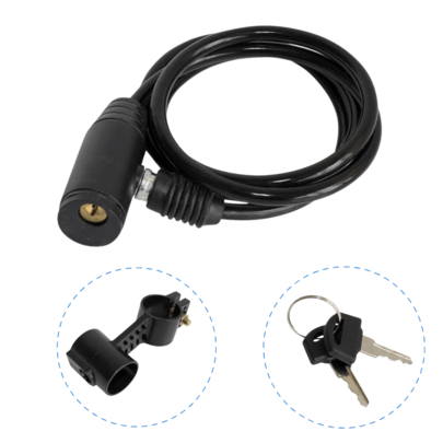 Cadeado  para Bicicleta Aço espiral 6mm x 1m com chave