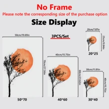 3pcs Canvas Art Print, Modern Wall Arts, Posters Wall Art Set, Abstract Art, Burnt Orange Home Decor - Canvas Material (Optional Frame) - Multicolor - View 3