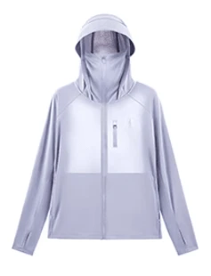 CAMEL CROWN Women's Sun Protection Clothing, Cool Quick-Drying Black Collagen Yarn High-Multiple Sun Protection Clothing Outdoor Fishing Sun Protection Light Short Jacket