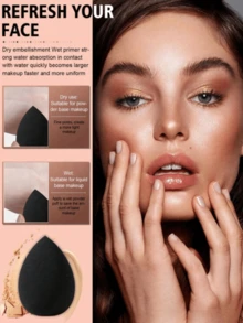 6pcs/Set Makeup Sponge Blenders Set, Including Liquid, Cream And Powder Foundation Blender Sponges, Black Makeup Sponges, Latex-Free Wet & Dry Use Foundation Blenders Suitable For All Skin Types,Makeup,Cheap,Room Decor,Vanity,Travel,Bedroom,Makeup Accessories,Puff,Makeup Blender,Powder Puff,Makeup Sponge,Cheap,Stocking Stuffers,Makeup,Makeup Tools,Cheap Stuff,Gifts,Gifts For Women,Christmas Gifts,Giveaways,Travel,Cheap Stuff,Travel Essential - Black - View 2