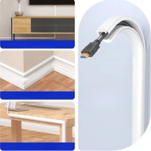 1 cuộn ống dẫn cáp PVC tự dính, bảo vệ cáp sàn, ống dẫn dễ cắt để quản lý cáp, thích hợp cho gia đình hoặc văn phòng - Nhiều màu - Xem 6