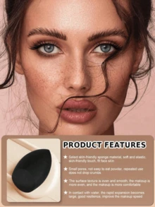 6pcs/Set Makeup Sponge Blenders Set, Including Liquid, Cream And Powder Foundation Blender Sponges, Black Makeup Sponges, Latex-Free Wet & Dry Use Foundation Blenders Suitable For All Skin Types,Makeup,Cheap,Room Decor,Vanity,Travel,Bedroom,Makeup Accessories,Puff,Makeup Blender,Powder Puff,Makeup Sponge,Cheap,Stocking Stuffers,Makeup,Makeup Tools,Cheap Stuff,Gifts,Gifts For Women,Christmas Gifts,Giveaways,Travel,Cheap Stuff,Travel Essential - Black - View 3