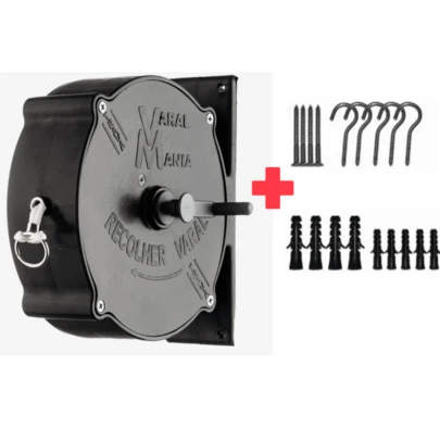 Varal 30 Metros Recolhível de Parede uso Externo e Interno