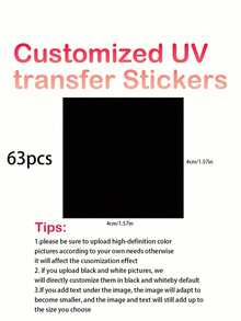 108/63/35 Pcs Customized Clear Scratch-Resistant Waterproof Crystal Labels, Multi-Size Options, Customized Logo, High Adhesion, Suitable For Home, Office, Events, Gifts, High-Definition Printing, Peel-Off Logo / Trademark Stickers, Personalized Gift - Multicolor - View 11