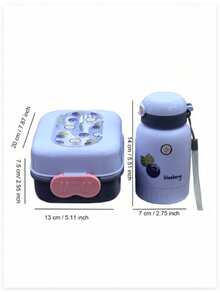 Portable Lunch Box With Straw Water Bottle Set, For Daily Travel - Lunch Box Water Bottle Set - View 2