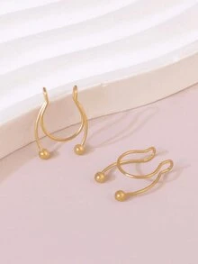 2pcs/Set Fake Nose Septum Ring Stainless Steel Non-Piercing Nose Clamp