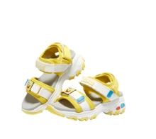 Skechers Sandalias de playa con diseño de panda para niños y niñas - Blanco/Amarillo - Ver 5