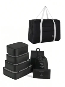 8/1 Piece Travel Organization Set, Includes Foldable Luggage Bag, Toiletry Bag, Garment Organizer Compression Packing Cubes, Suits For Clothes, Underwear, Shoes, Holiday Supplies, Great Gift For Mother, Women