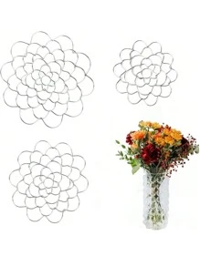 Flower Arrangement Holder Wire Flower Twist Reuseable Floral Frogs For Arrangements Metal Floral Grid For Vase Flower Lid Arranger Floral Plant Stems Bouquets Fixation 4/5/6Inch Gifts Birthday Graduation