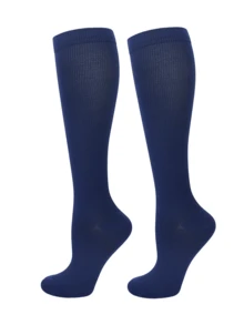 1 Pair Unisex Compression Socks For Running Cycling Training - Breathable Athletic Support Calf Socks With Moisture-Wicking & Muscle Recovery - Multicolor - View 8