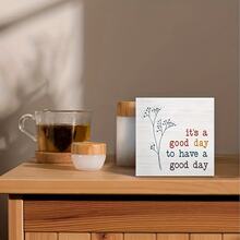 Inspirational Quote Desk Decor - 1pc Foam PVC Square Plaque With Stem & Leaf Design, Colorful Motivational Phrases For Home, Office, Garden - Perfect Gift For Family & Friends - Multicolor - View 3