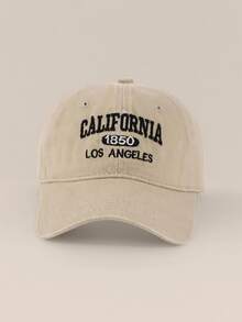 1 件女士城市名称“CALIFORNIA”字母刺绣水洗复古棒球帽，适合春、夏、秋、冬、防晒、日常穿着、户外运动、度假、旅行 - 彩色 - 查看 15