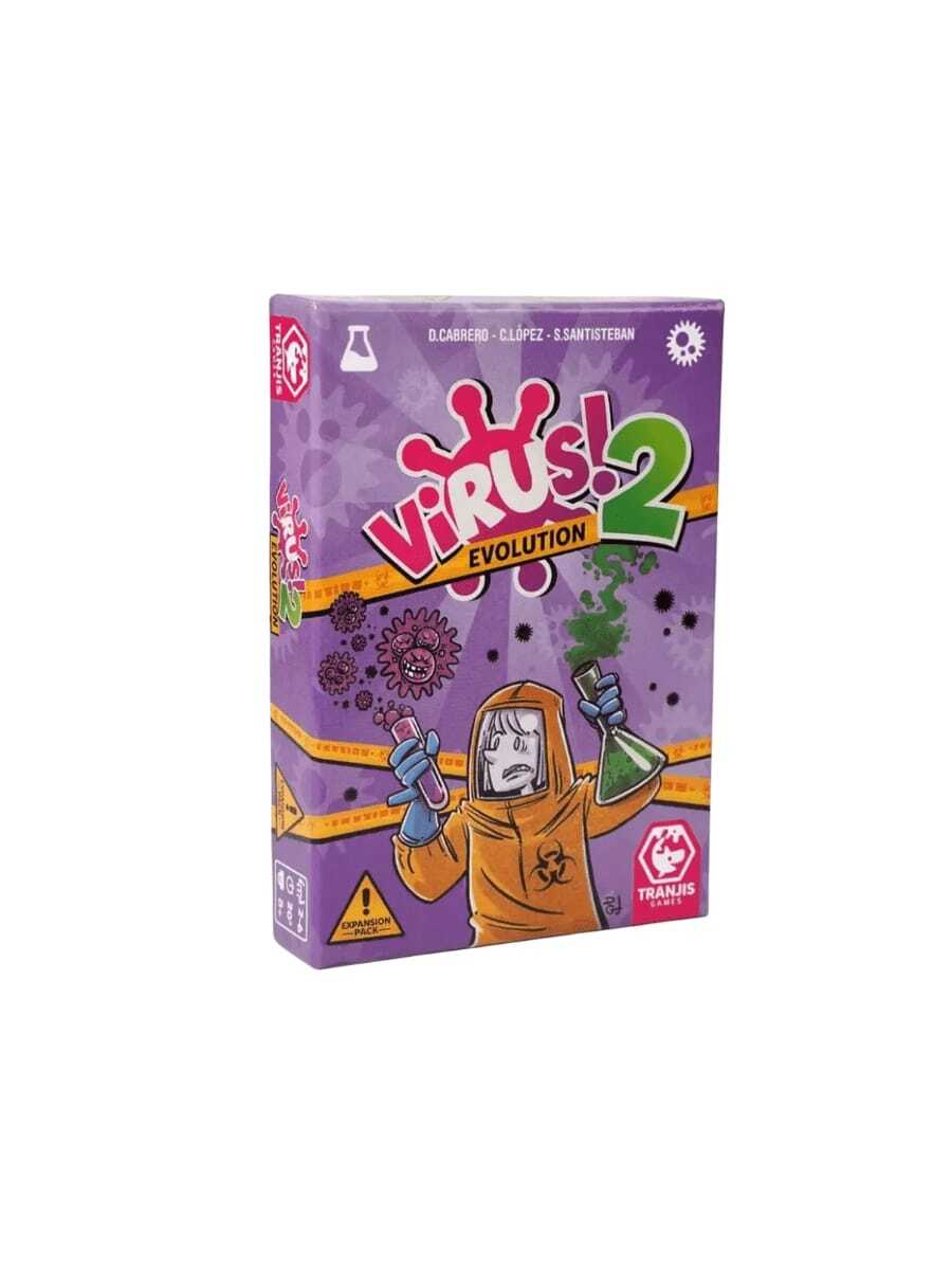 Tranjis Games - ¡VIRUS! Juego de cartas de evolución (Expansión) - Juego de cartas (TRG-12evo), El juego de cartas talla grande infeccioso, Inglés Francés Español, El juego de cartas talla grande popular, Multijugador, Para 2-6 jugadores, Juegos de San Valentín, Juegos de Año Nuevo