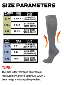 1 Pair Unisex Compression Socks For Running Cycling Training - Breathable Athletic Support Calf Socks With Moisture-Wicking & Muscle Recovery - Multicolor - View 4