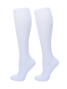 1 Pair Unisex Compression Socks For Running Cycling Training - Breathable Athletic Support Calf Socks With Moisture-Wicking & Muscle Recovery - Multicolor - View 16