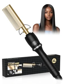 UKLISS Electric Hot Comb With Digital Display Hot Comb Hair Curler Professional High Heat Ceramic Hair Press Comb, Multifunctional Copper Hair Straightener For Thick Hair,Gifts For Men Women Gift Ideas Unique Gifts Top Cool Gifts Gifts For Her Gift Sets - US A Type Plug(110-127V) - View 1