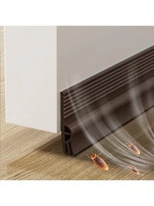 1m Bande D'étanchéité De Bas De Porte Anti-poussière Et Anti-bruit Avec Adhésif Acrylique, Bande En Caoutchouc Anti-collision Et Anti-vent Pour Bas De Porte, Anti-vent Et Insonorisée
