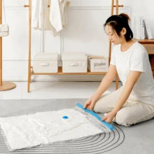 Jumbo Vacuum Storage Bag 40"X60" With Manual Pump, Airtight Compression, Dust & Moisture Proof, Zipper Closure, No Electricity Needed, For Clothes, Bedding, Dorm & Moving - Multicolor - View 3