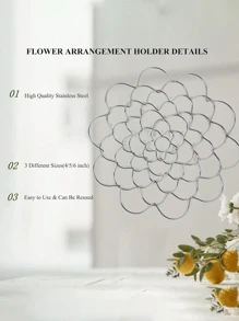 Flower Arrangement Holder Wire Flower Twist Reuseable Floral Frogs For Arrangements Metal Floral Grid For Vase Flower Lid Arranger Floral Plant Stems Bouquets Fixation 4/5/6Inch Gifts Birthday Graduation