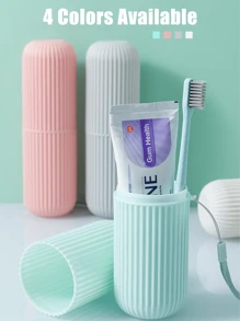 1/2pcs Collapsible Portable Travel Mouthwash Cup, Toothbrush & Toothpaste Storage Box, Compact Travel Camping Toothbrush Cup, Multifunctional Travel Facial Cleanser Set, Essential Travel Toiletries, Beach Holiday & School Trip Organizer, Home Bathroom Decor With 4 Colors Available