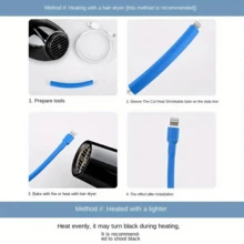 6pcs Color Bag Combination Kit, Heat-Shrink Tubing, Wire Protective Sleeve, 2:1 Times Shrink, Heat Shrinkable Cable Insulation Anti-Corrosion Sleeve, Data Cable Charging Line Repair, Flame Retardant And Waterproof, PE Polyolefin - Multicolor - View 8